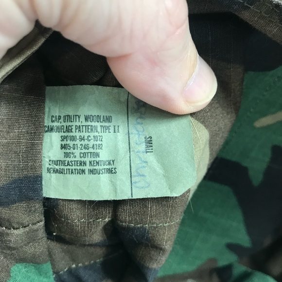 Navy Camo Camouflage Military Hat Woodland Utility cap size Small - Picture 8 of 8